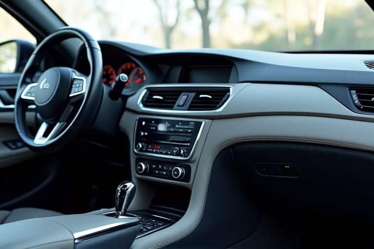 The same car interior, now detailed and pristine.